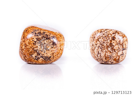 Macro mineral rock jasper landscape sandy on white background 129713123