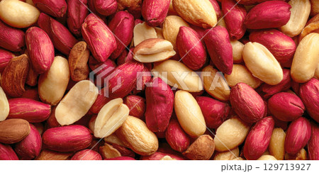 Discover the natural goodness of these raw peanuts, a mix of both red-skinned and blanched varieties. Ideal for healthy snacking, adding to recipes, or making your own fresh peanut butter. Discover the natural goodness of these raw peanuts, a mix of both red-skinned and blanched varieties. Ideal for healthy snacking, adding to recipes, or making your own fresh peanut butter. 129713927