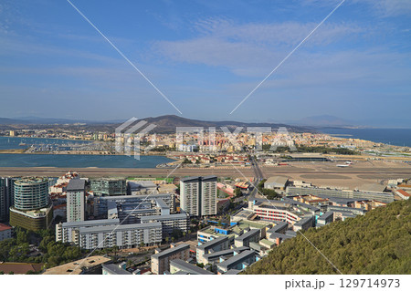 View on the airport and its runway of Gibraltar 129714973