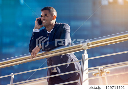 Success, city or businessman on a phone call networking, talking or speaking of growth ideas or our vision. Smile, mindset or happy investor in communication or discussion about news or mission goals Success, city or businessman on a phone call networking, talking or speaking of growth ideas or our vision. Smile, mindset or happy investor in communication or discussion about news or mission goals 129715501