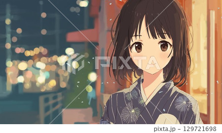 浴衣の女の子 浴衣の女の子 129721698