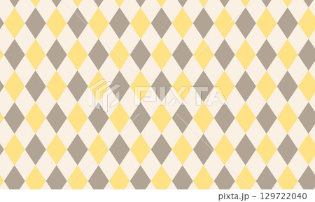 イエローとグレージュのアーガイルチェック柄シームレスパターン|アーガイル,チェック柄,イエロー,グレ イエローとグレージュのアーガイルチェック柄シームレスパターン|アーガイル,チェック柄,イエロー,グレ 129722040