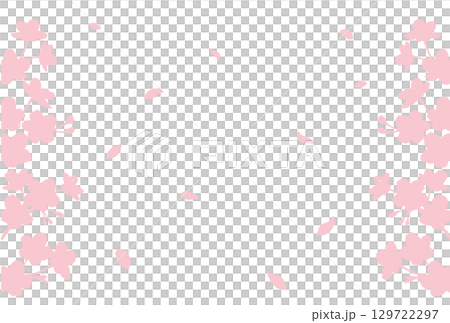 Silhouette cherry blossom frame Silhouette cherry blossom frame 129722297