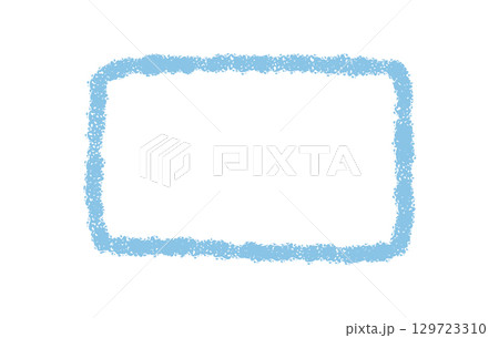 Blue chalk sketch frame forms an organic rectangle with a rough border and outline. Quote box serves as a unique graphic speech element on minimal background, with clean and textured style. Blue chalk sketch frame forms an organic rectangle with a rough border and outline. Quote box serves as a unique graphic speech element on minimal background, with clean and textured style. 129723310