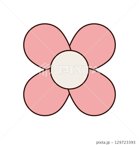 Groovy y2k flower in abstract pink style. This cute groovy element stands out as a stylish symbol and playful retro doodle. Trendy and graphic, perfect for vintage pop projects. Groovy y2k flower in abstract pink style. This cute groovy element stands out as a stylish symbol and playful retro doodle. Trendy and graphic, perfect for vintage pop projects. 129723393