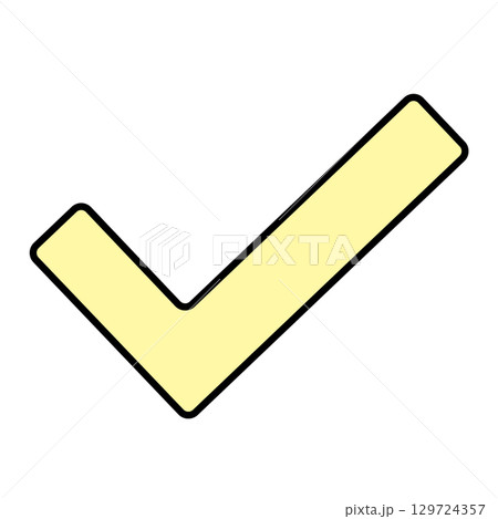 黄色いシンプルなチェックマークのアイコン 129724357