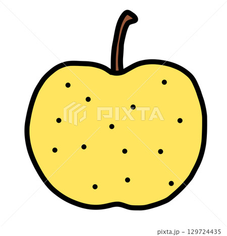 手描き線画の可愛い梨のイラスト 129724435