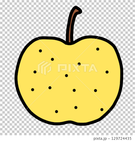 手描き線画の可愛い梨のイラスト 129724435