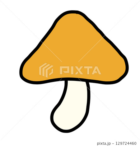 手描き線画の可愛いきのこのイラスト 手描き線画の可愛いきのこのイラスト 129724460