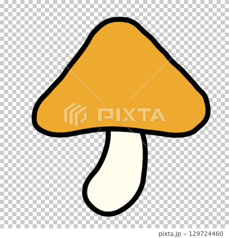 手描き線画の可愛いきのこのイラスト 手描き線画の可愛いきのこのイラスト 129724460