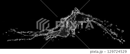 しぶき背景素材、水のイメージ素材 129724529