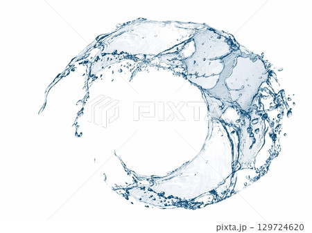 青い水しぶきの背景 129724620