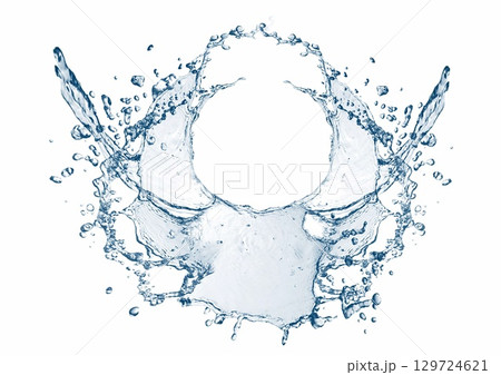 青い水しぶきの背景 青い水しぶきの背景 129724621