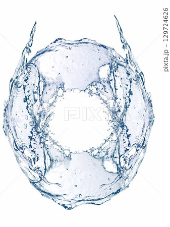 青い水しぶきの背景 129724626