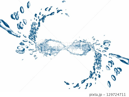青い水しぶきのイラスト 青い水しぶきのイラスト 129724711