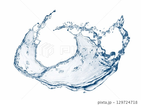青い水しぶきのイラスト 129724718