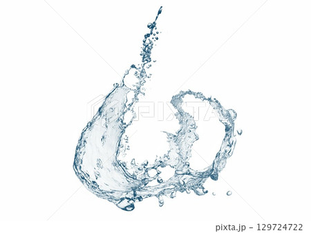 抽象的な青い水しぶきのイラスト 抽象的な青い水しぶきのイラスト 129724722