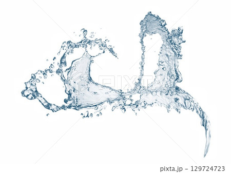 抽象的な青い水しぶきのイラスト 抽象的な青い水しぶきのイラスト 129724723