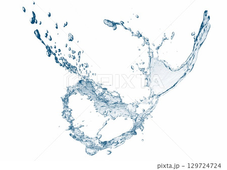 抽象的な青い水しぶきのイラスト 129724724