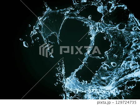 青い水しぶきの背景 129724735
