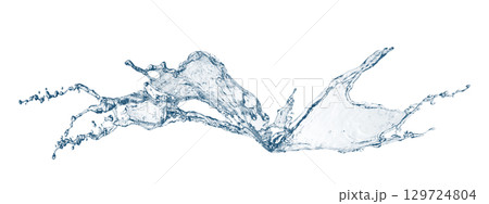 抽象的な青い水しぶき 129724804