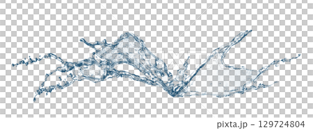 抽象的な青い水しぶき 129724804