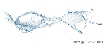 抽象的な青い水しぶき 129724841