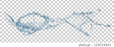 抽象的な青い水しぶき 129724841