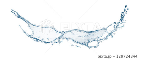 抽象的な青い水しぶき 129724844
