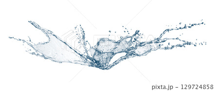 抽象的な青い水しぶきのイラスト 抽象的な青い水しぶきのイラスト 129724858