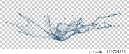 抽象的な青い水しぶきのイラスト 抽象的な青い水しぶきのイラスト 129724858