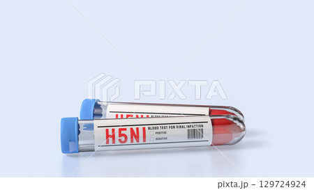 The Blood Tube for avian influenza or bird flu concept 3d Rendering. 129724924