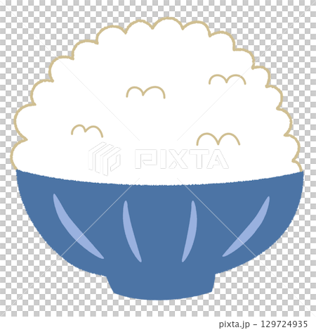 一碗滿滿的白飯的插圖 129724935
