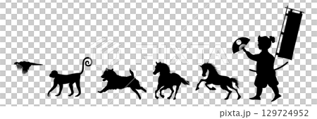 Horse New Year's card silhouette icon Horse New Year's card silhouette icon 129724952