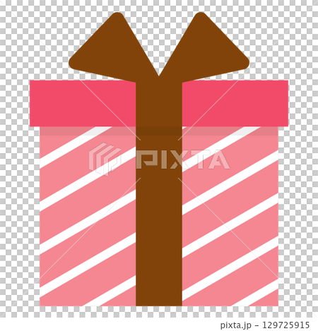 Valentine's Day box with ribbon illustration 129725915