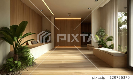 Serene Minimalist Interior Design 129726379