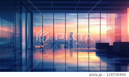 Modern Office Sunset Cityscape 129726404