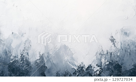 Abstract Blue and White Textured Painting 129727034