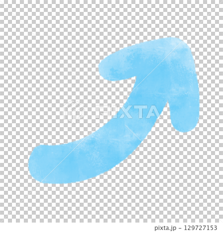 Simple watercolor blue upward arrow illustration 129727153