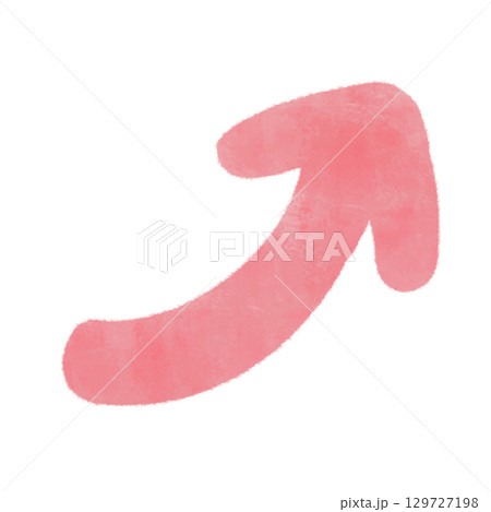 シンプルな水彩風の赤色の上向き矢印のイラスト 129727198