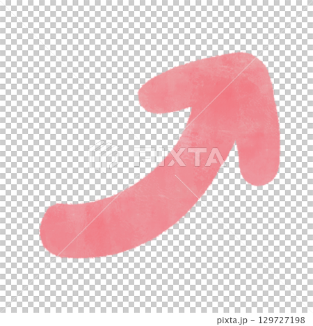 シンプルな水彩風の赤色の上向き矢印のイラスト 129727198