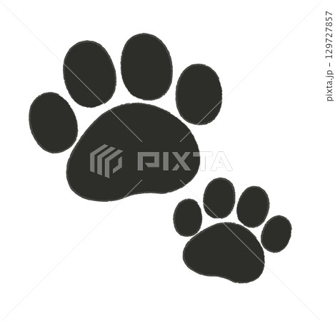 シンプルな肉球のイラスト 129727857
