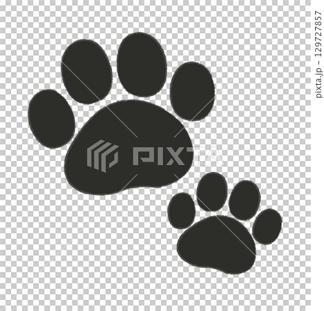 シンプルな肉球のイラスト 129727857