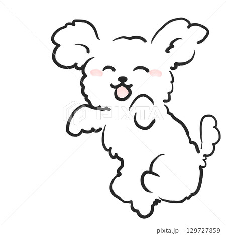 ジャンプするトイプードルの可愛いイラスト 犬のイラスト ジャンプするトイプードルの可愛いイラスト 犬のイラスト 129727859