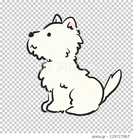 Illustration of a white terrier sitting sideways. Dog illustration Illustration of a white terrier sitting sideways. Dog illustration 129727867
