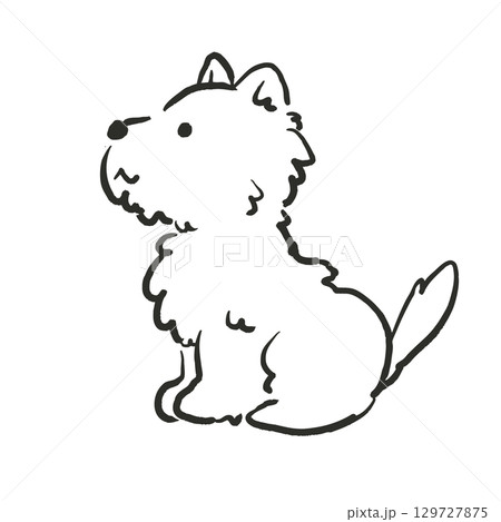 横向きでお座りするホワイトテリアのイラスト 犬のイラスト 横向きでお座りするホワイトテリアのイラスト 犬のイラスト 129727875