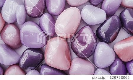 Abstract pattern purple gravel stones smooth glossy texture marble polished 129728063