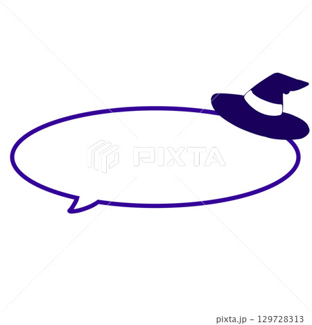 ハロウィン　吹き出し　魔女　帽子 129728313