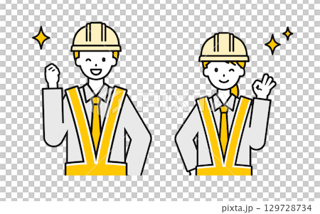Simple traffic control officer male and female_happy Simple traffic control officer male and female_happy 129728734