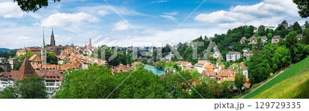 Panoramic View of Bern, Switzerland A Picturesque Landscape with Historic Architecture Panoramic View of Bern, Switzerland A Picturesque Landscape with Historic Architecture 129729335